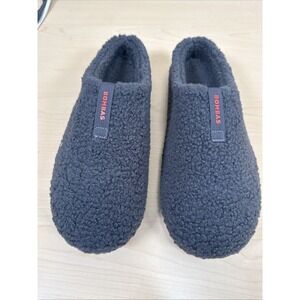 Bombas Sunday Faux Fur Gray Slipper Men's Size 11 Fluffy Comfort Slippers EUC